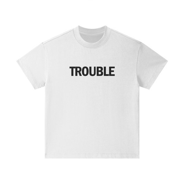 Trouble Series T-Shirt for Kids - White
