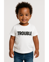 Trouble Series T-Shirt for Kids - White