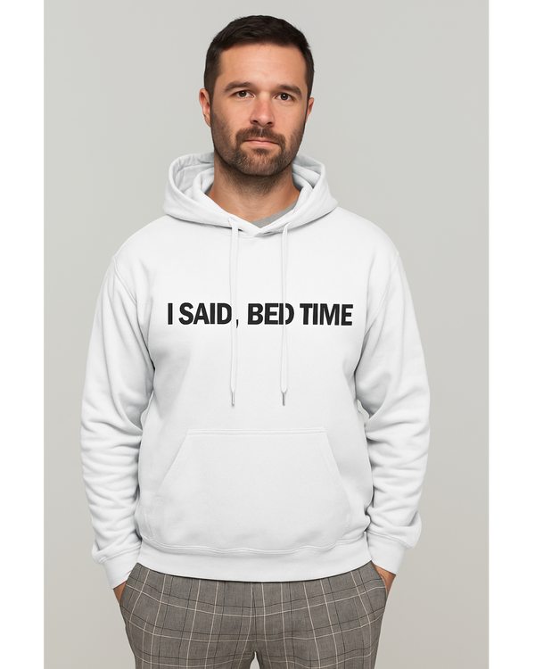 Bedtime Debate Hoodie for Dad - White