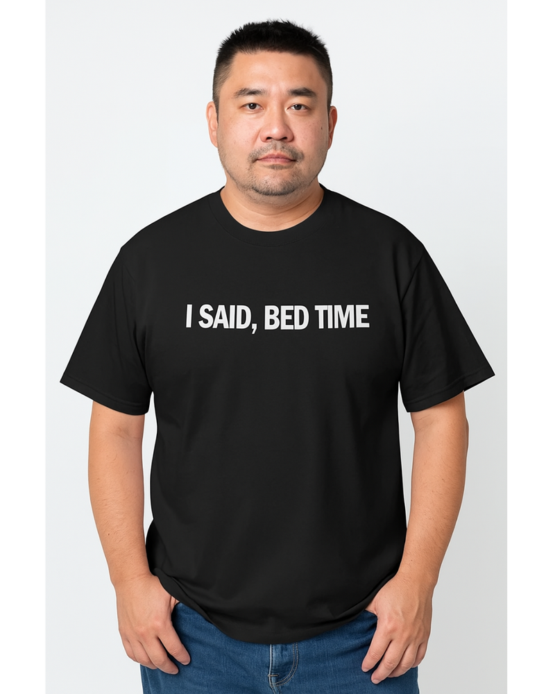 Bedtime Debate T-Shirt for Dad - Black