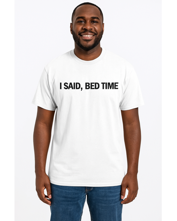 Bedtime Debate T-Shirt for Dad - White