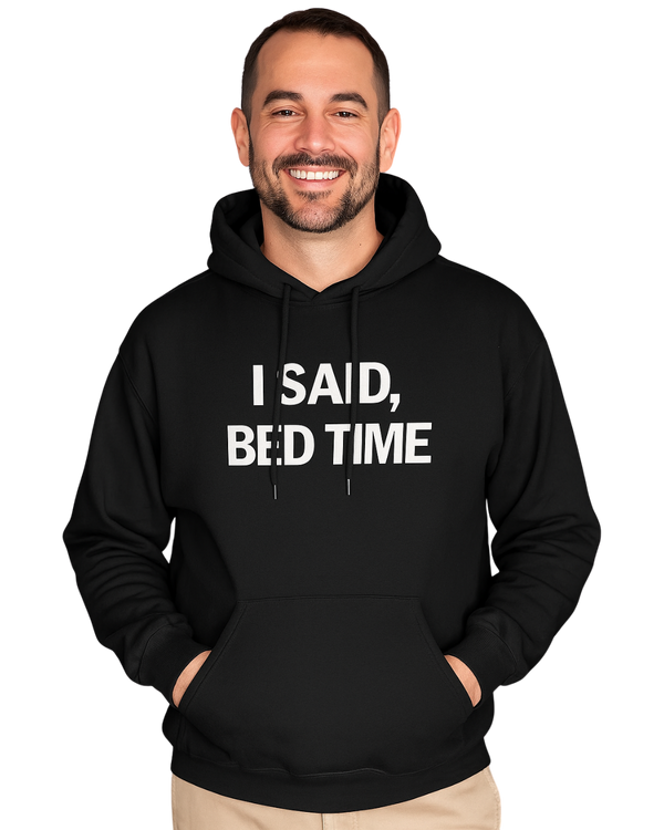 Bedtime Debate Hoodie for Dad - Black