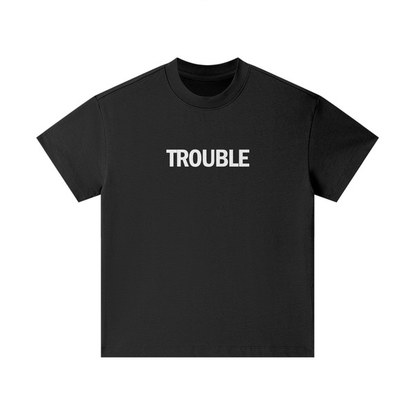 Trouble Series T-Shirt for Kids - Black